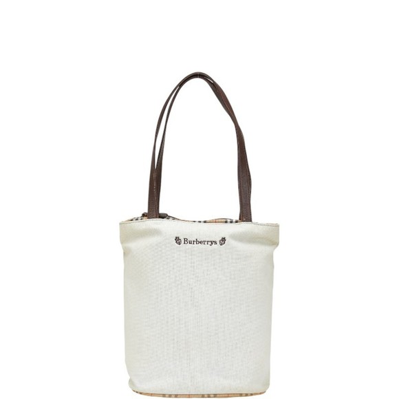 Burberry Nova Check Tote Bag in Grey Multicolor Canvas and Leather for Women - Picture 1 of 12